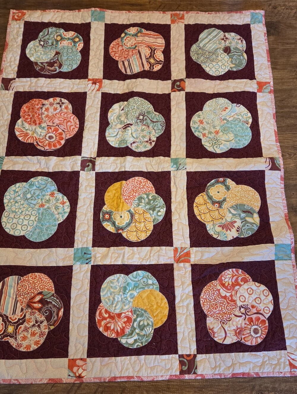 New Baby Handmade Patchwork Cotton Quilt Throw Blanket Abstract Pattern